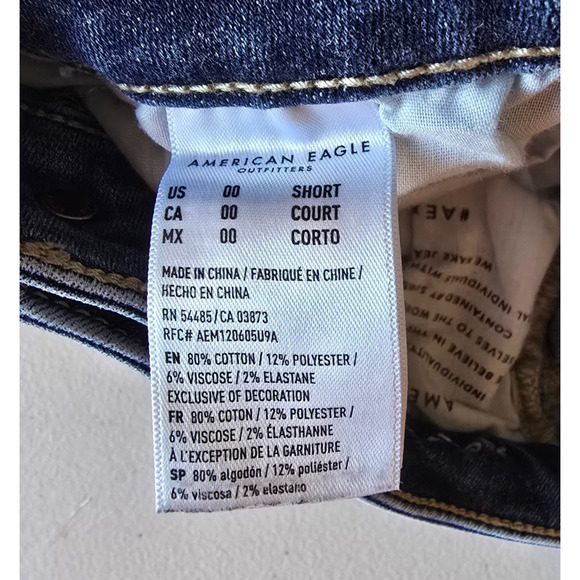 American Eagle Jegging Women's 00 Short Blue Next Level Stretch Distressed - Picture 6 of 16